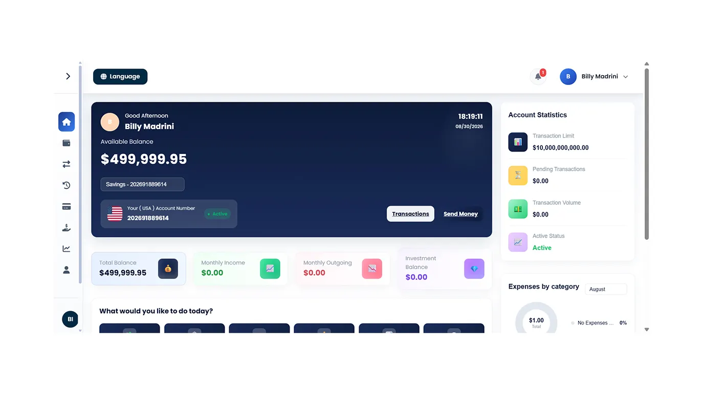 Online Banking website