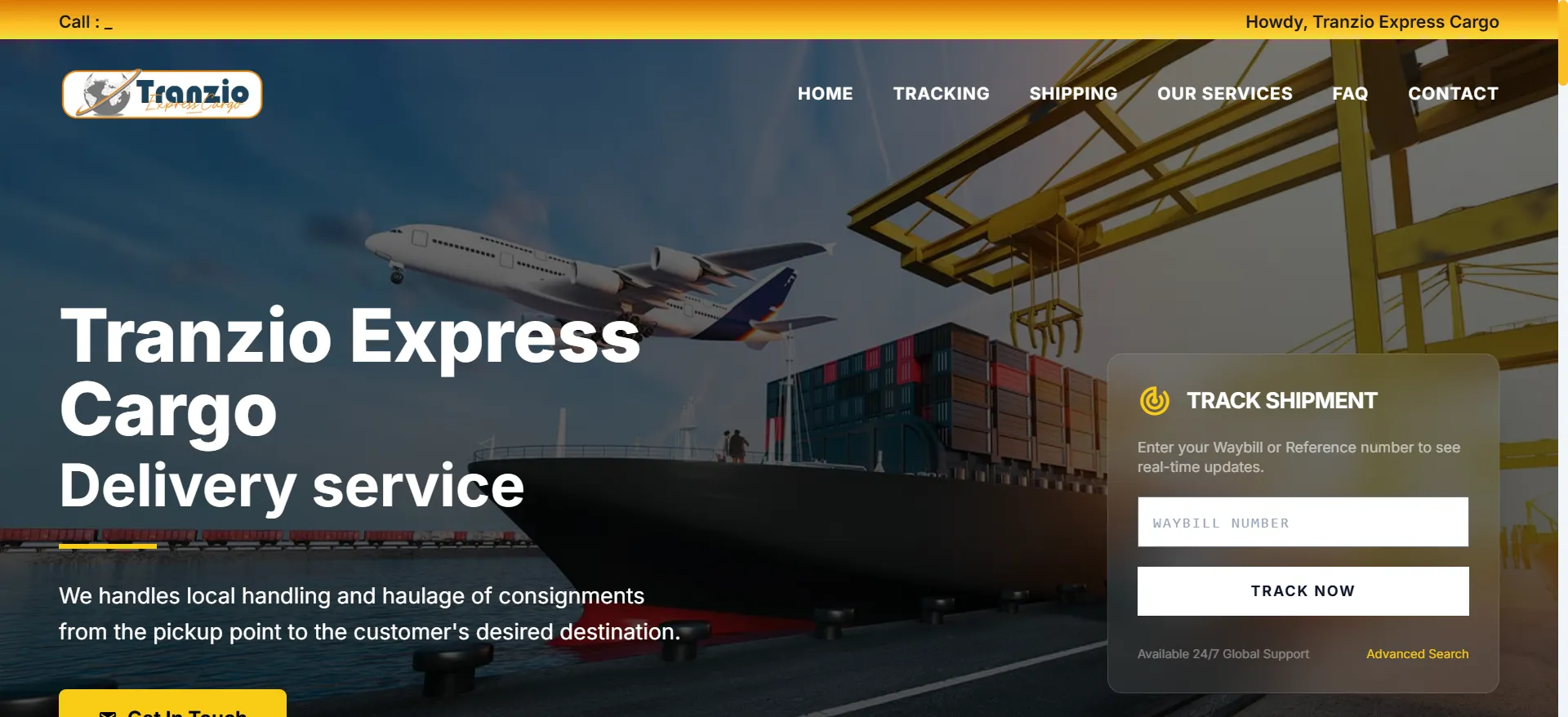 Shipment and logistics website