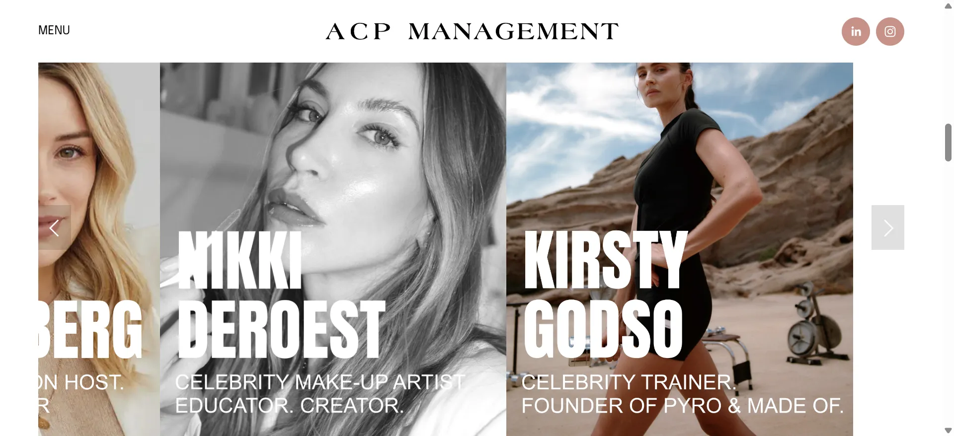 Celebrity management website